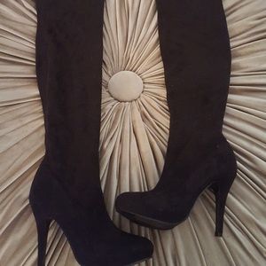 HOT!!! Black suede thigh high boots!!!